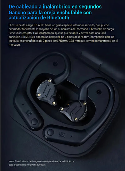 Modulo Kz Ae01 Gancho Inalámbricos Bluetooth 5.4 C Pin Color Negro Luz Negro