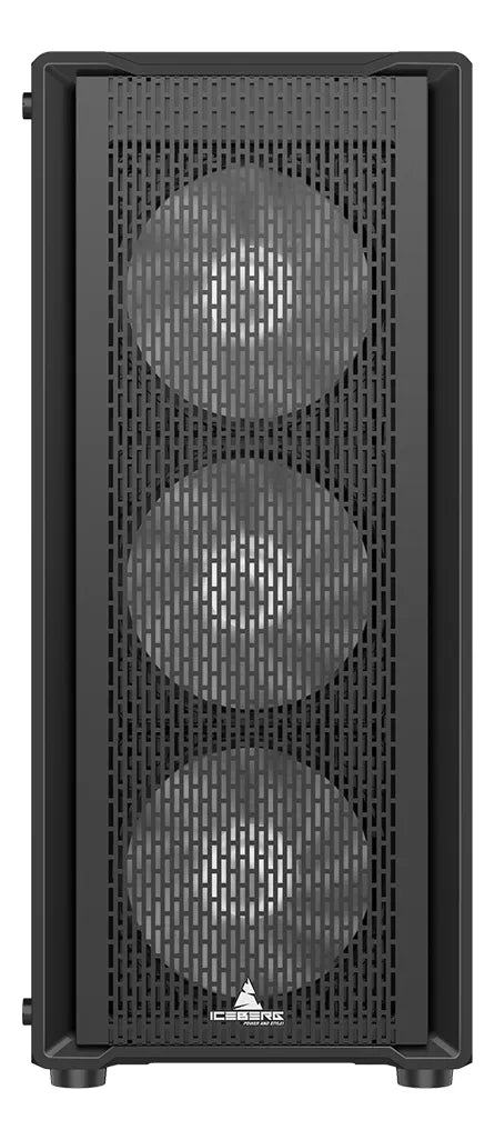 Gabinete Gamer Iceberg Flow C Dark Edition 6 Fans No Led Color Negro