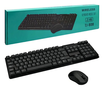 Combo Inalámbrico Teclado + Mouse Tj-808 Color Negro