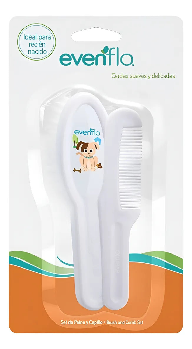 Set De Peine Y Cepillo Evenflo 2pcs Blanco
