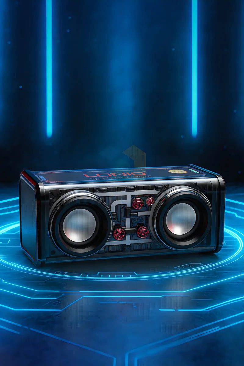 Bocina Portátil Ligero Bluetooth Tws Altavoz Inalámbrico Recargable Parlante Ldnio Luces Led Rgb Sonido Estéreo Graves Potentes Reproductor Música Negro Compacto Duradero