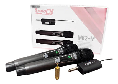 Microfono Pro Dj M62m Doble De Mano Negro