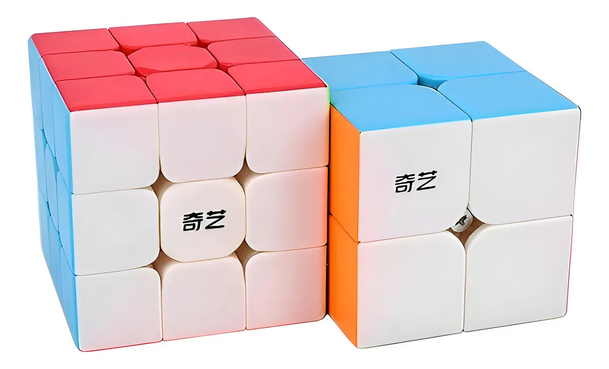 Pack X2 Rubik 2x2-3x3 Qiyi Stickerless Speed Cube
