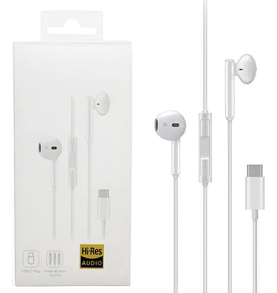 Audifonos Premium Tipo C Compatible Con Con Huawei Cm33 Blanco