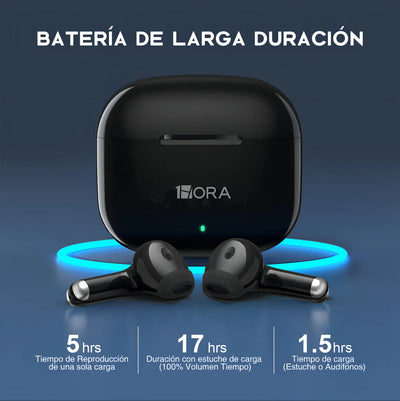 Audífonos In-ear Inalámbricos 1Hora AUT203 Color Negro Bluetooth 5.3 con Micrófono