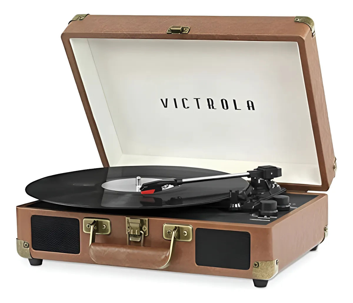 Victrola Vintage Tocadiscos Portatil De Maleta Con Bluetooth Brown