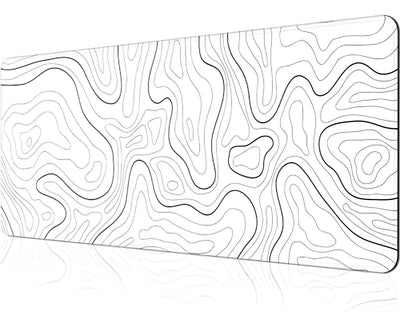 Gran Mouse Pad Gaming Xl Mapa Topográfico Blanco 31.5x11.8 I