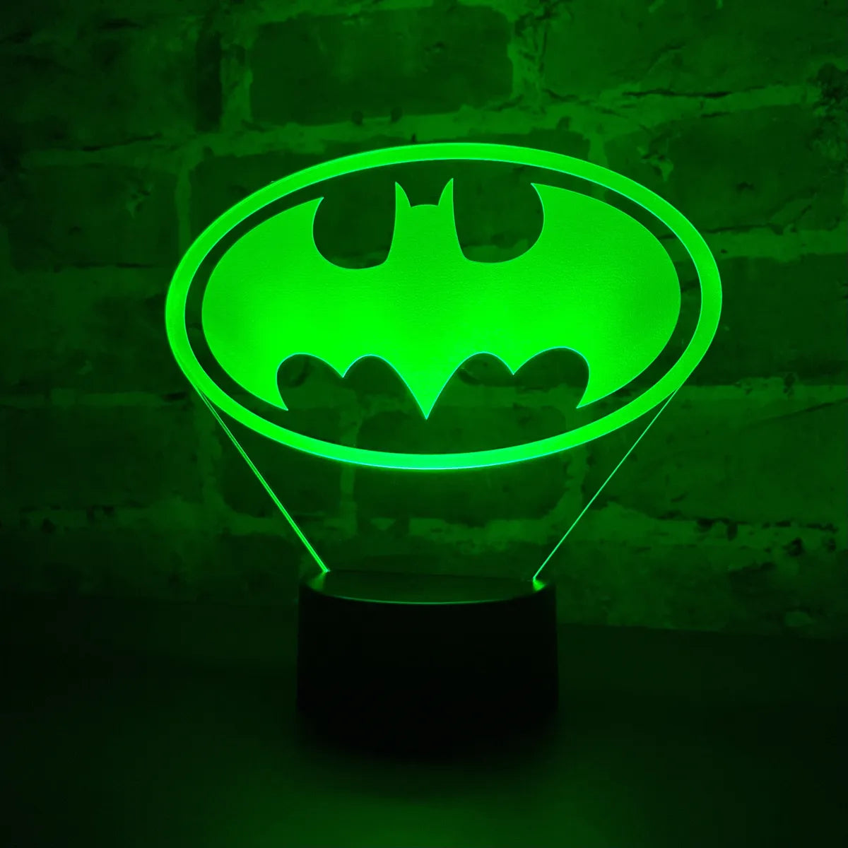Lámpara De Noche Led Logo Batman Holograma Decoración Regalo Negra