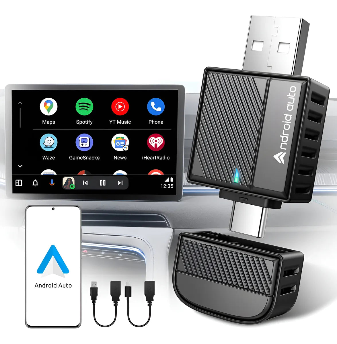 Adaptador Inalámbrico Ultra Rápido Para Android Auto