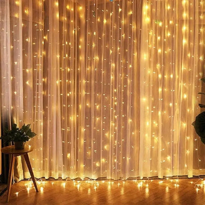 Luces De Navidad Cortina Navideña 6x3 Mtr Multicolor