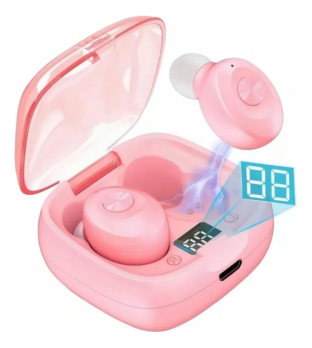 Audífonos Bluetooth Xg8, Deportivos, yoga, trabajo, estudio, gym A Prueba De Agua. Color Rosa compatibles iphone, android con microfono inalambricos pantalla led tipo c pequeños comodos ligeros