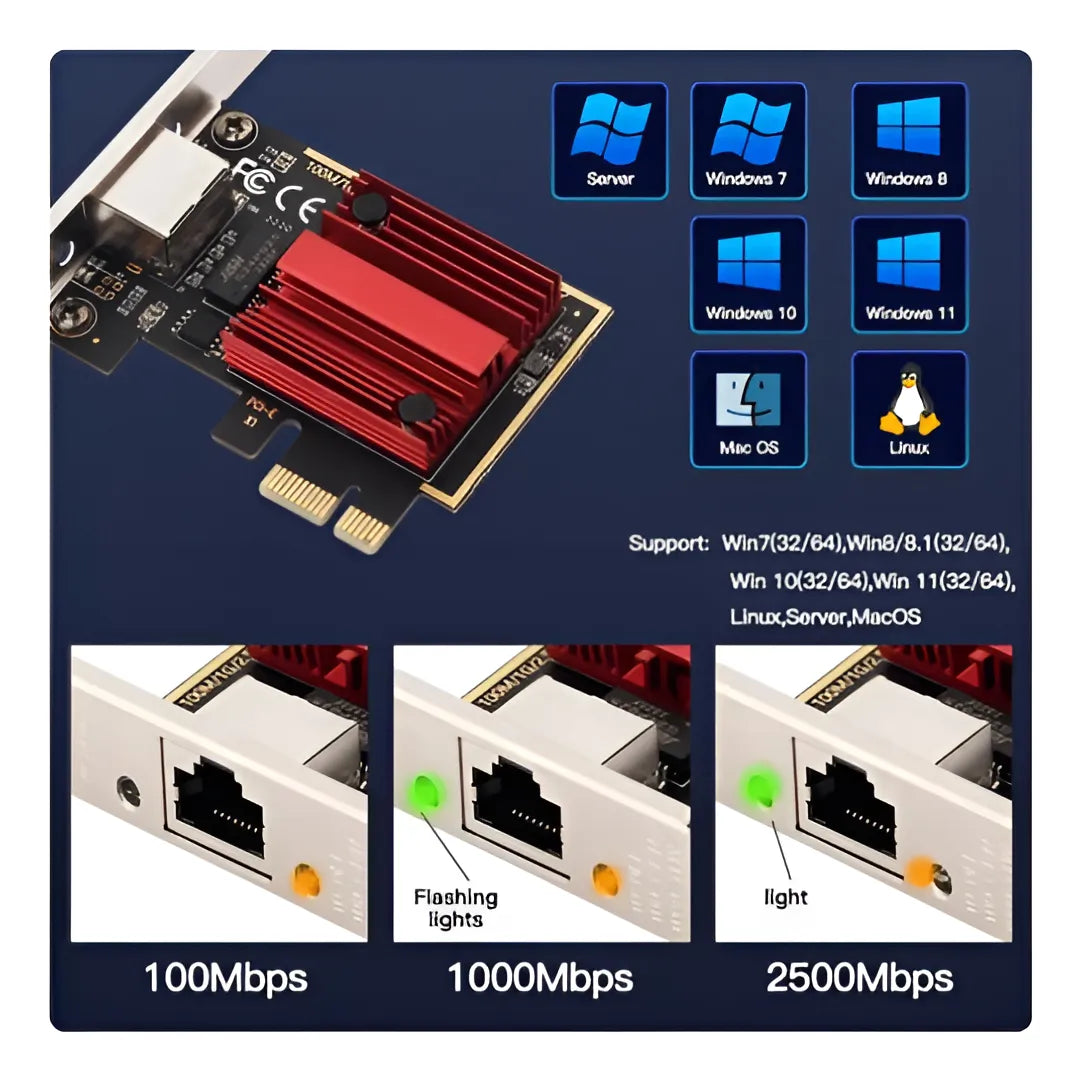 Adaptador De Red Pci Express Gigabit 1000/2.5gbps