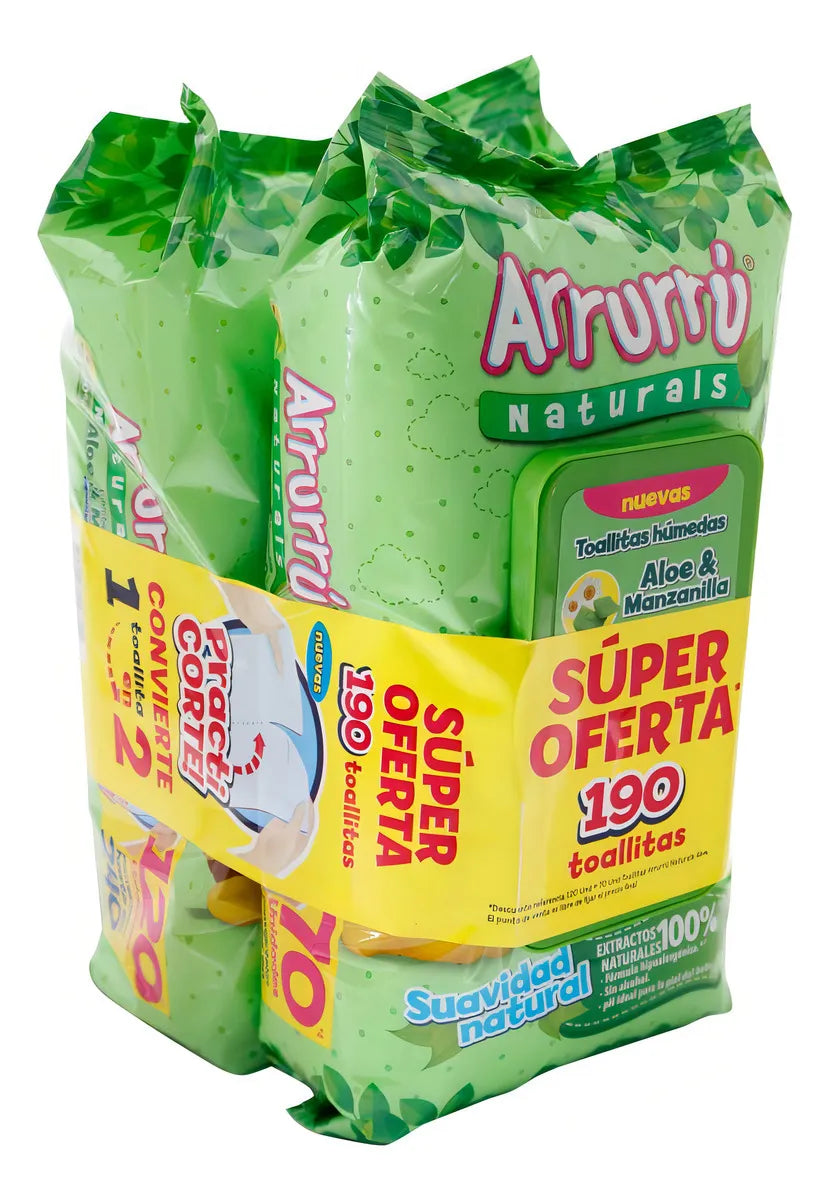 Toallitas húmedas ARRURRU Naturals 190 u