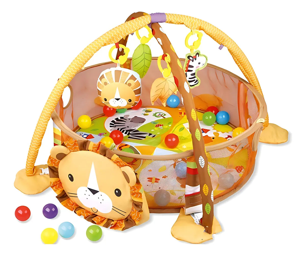 Gimnasio Y Corral Para Bebe Leon, ( Piscina De Pelotas ) Color Leon