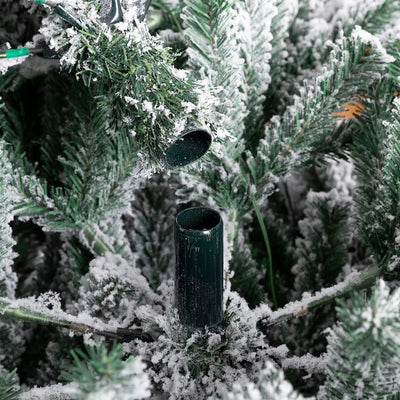 Glitzhome Arbol De Navidad Artificial De Abeto Flocado De Ni