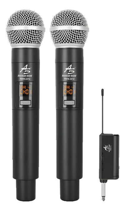 Micrófono Inalámbrico 2doble Receptor Plug American Sound Negro