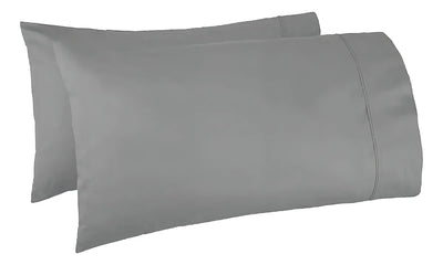 X2 Fundas Para Almohadas De Microfibra 70x50 Color Gris Oscuro Liso