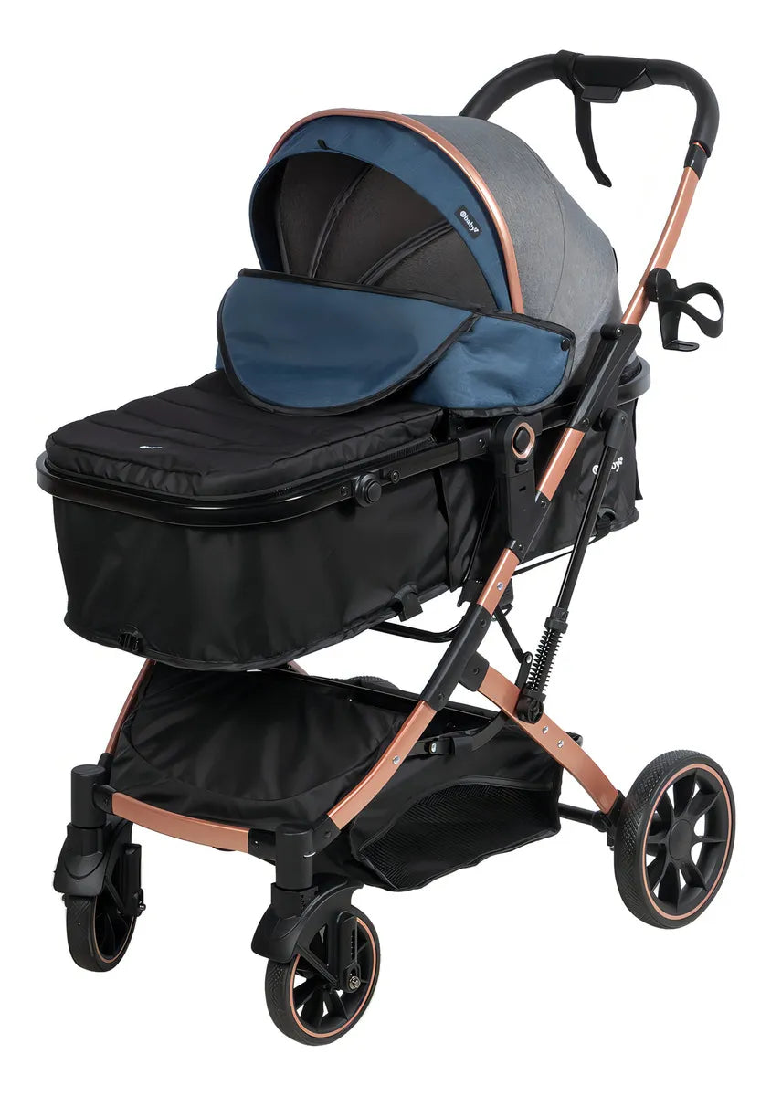 Coche Moises Compacto Ebaby Shiro Color Azul