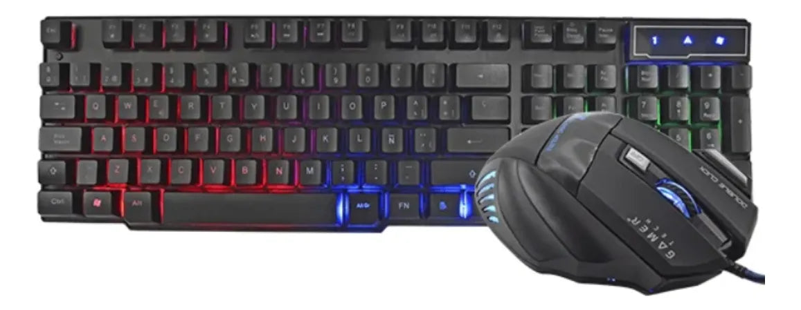 Combo Gamer Teclado Y Mouse Retroiluminado Alambrico Pc Color del teclado Negro Combo Gt300c