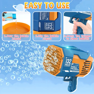 Pistola De Burbujas Electrica De 132 Agujeros Recargable Color Según disponibilidad