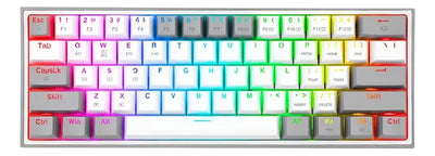 Teclado Wireless Redragon Fizz Pro Rgb 60% White/grey Sw Red Idioma Español Color Del Teclado Blanco/gris
