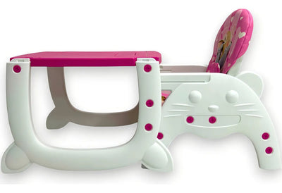 Silla De Comer De Bebe Bebesunita 3 En 1 Comedor Escritorio Mecedor Color Rosa Chicle Conejo