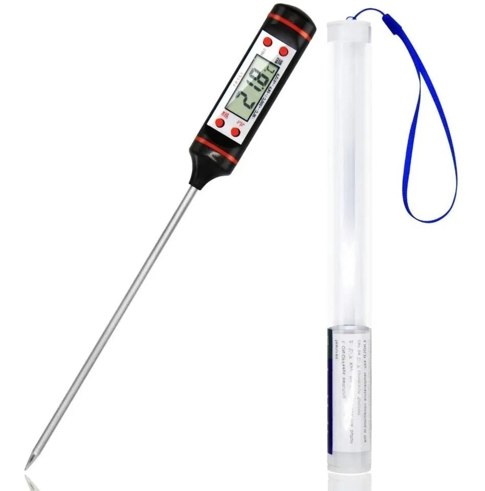 Termometro Digital Lcd Pincha Carne -50° A 300° - 4 Botones Color Negro