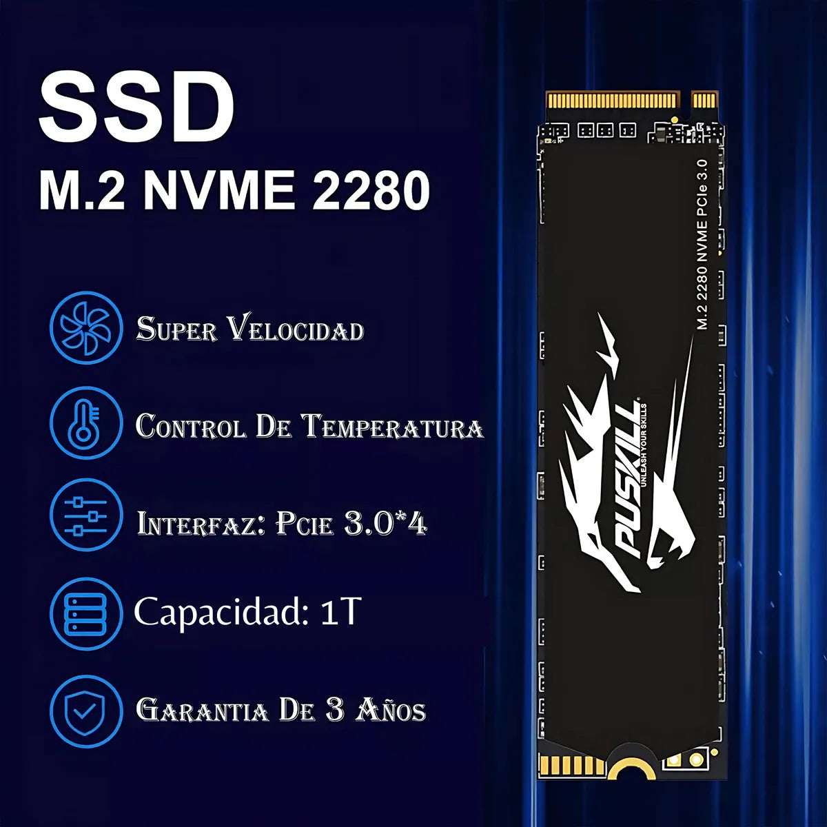 interno Puskill Puskill SSD PSK-M2SSDP34-1024G 1TB negro