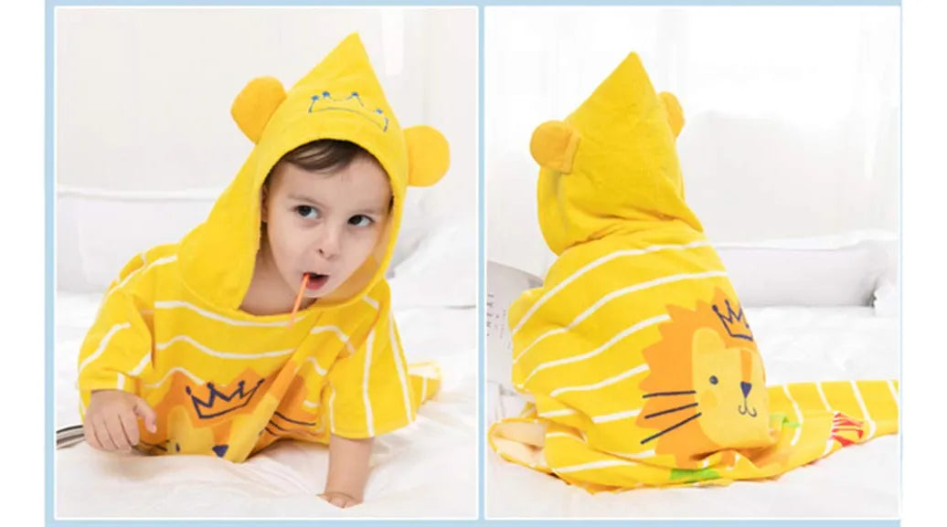 Tonwhar Ninos Bano/piscina/playa Con Capucha Poncho Toalla-d