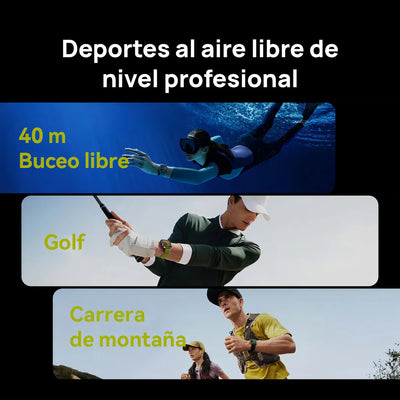 Smartwatch Huawei Watch Fit 4 Pro Azul Caja Gris Malla Azul claro Bisel Negro Diseño de la malla Fluoroelastómero