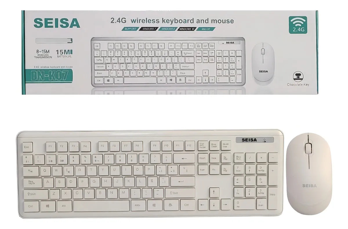 Combo Teclado Y Mouse Inalambrico 2.4g Windows Mac Seisa