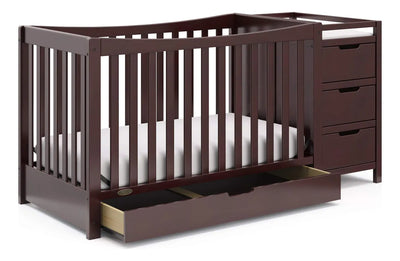 Cuna Y Cambiador Convertible 4 En 1 Color Espresso