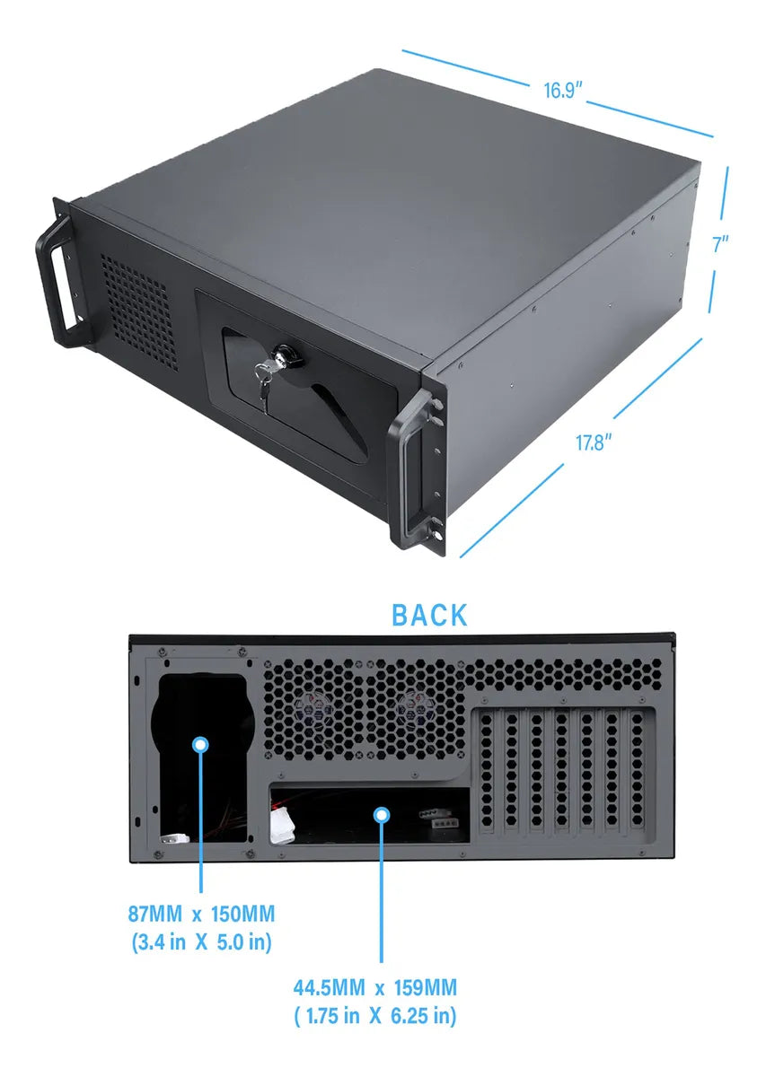 Carcasa Para Chasis De Servidor 4u 7 Bahías 3.5 Pulgadas