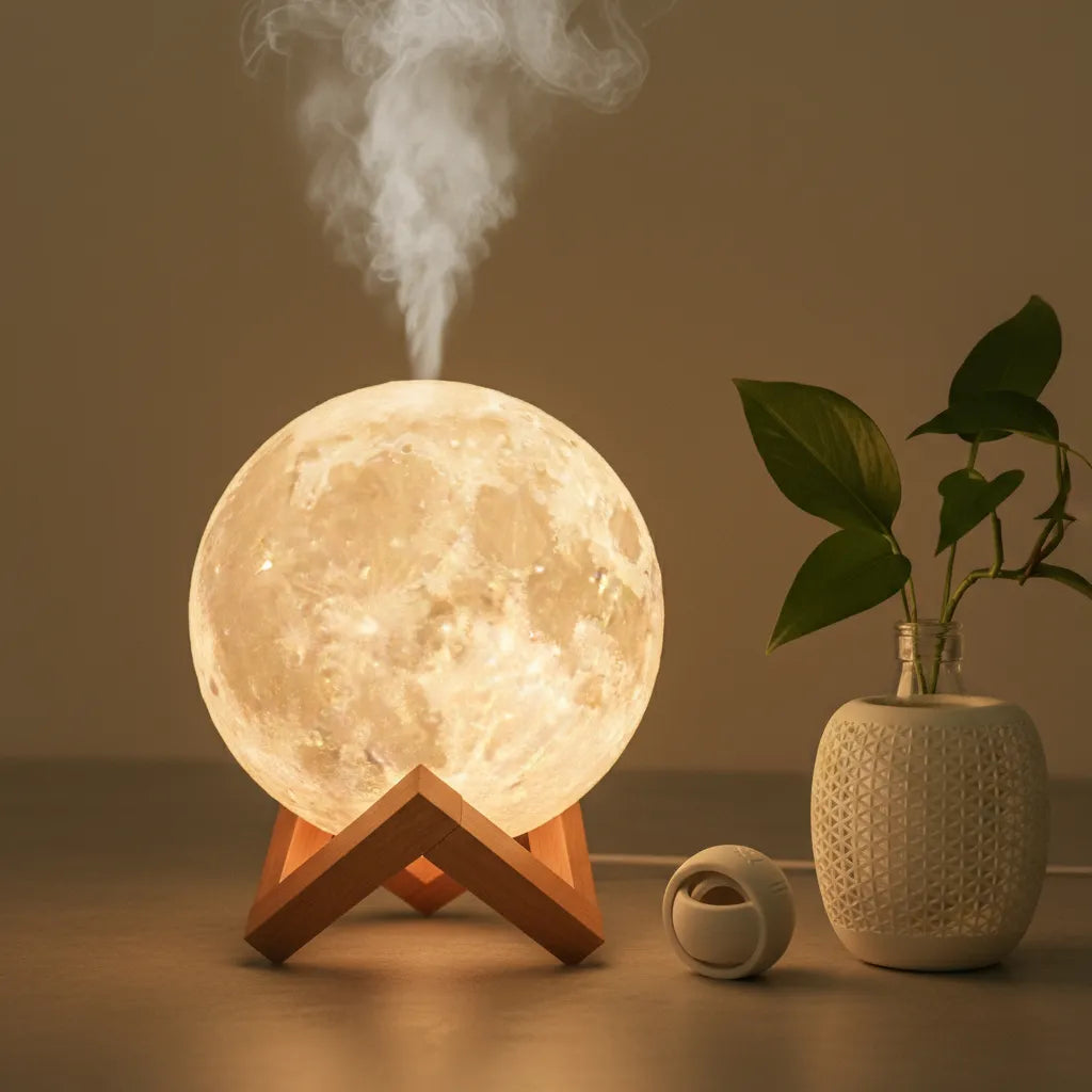 Humificador Difusor Aroma Lámpara Luna Luces Led Eléctrico - Segun Disponibilidad
