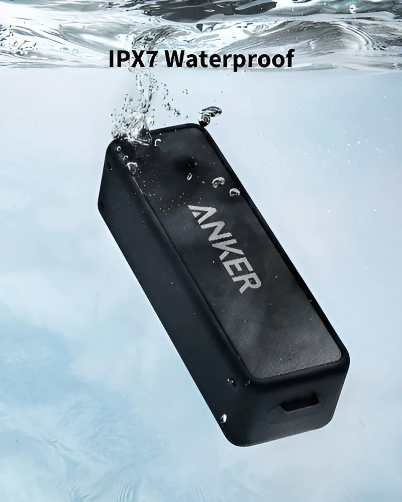 Parlante Bluetooth Anker Soundcore 2 Color Negro Mejorado Ipx7 A Prueba De Agua Sumergible Sonido Estéreo Reproducción 24 Horas Altavoz Inalámbrico Portátil Batería Recargable Para El Hogar Aire Libre