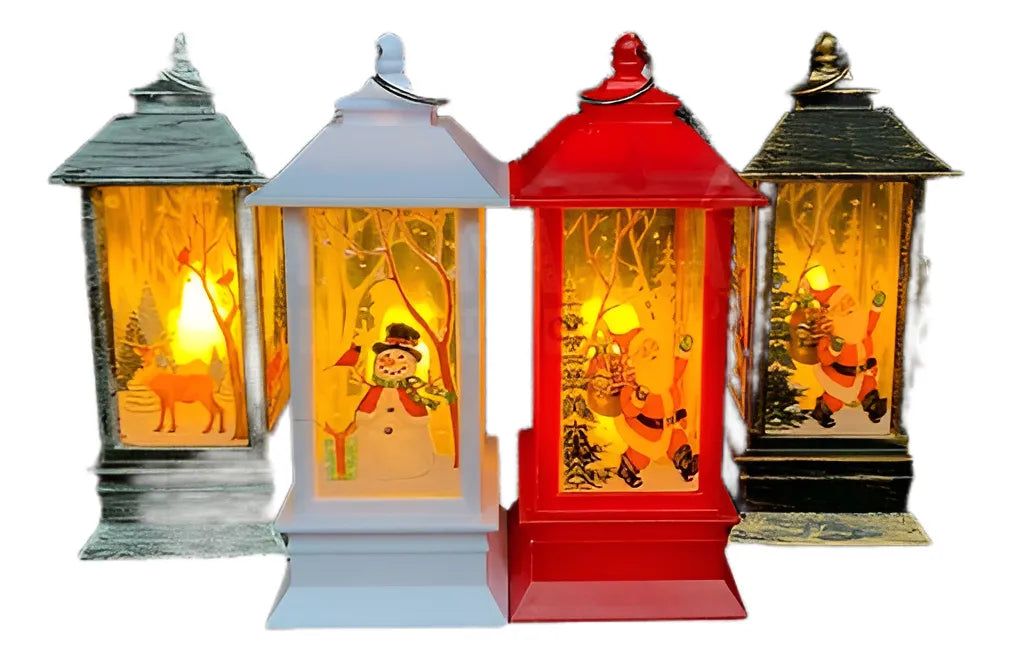Farolito Navideño Luz Led Decoración Navidad Papa Noel Farol