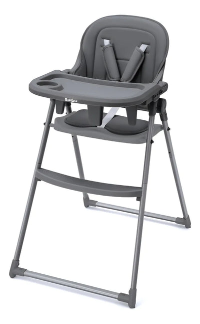 Silla Alta Plegable Para Bebés Y Niños Con Bandeja Gris