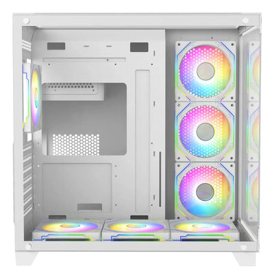 Chasis Gabinete Gamer Crystal Cube Xl Blanco X7 Fan Argb