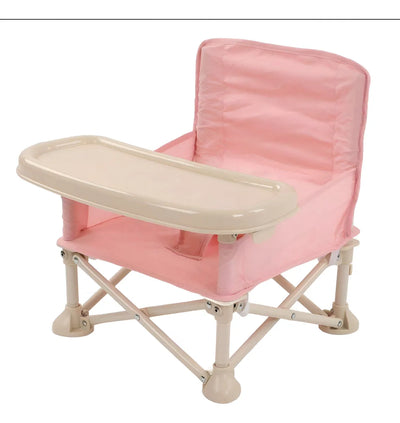 Silla Plegable Para Bebe Portatil Con Bandeja - Comedor Silla Bebe Rosa