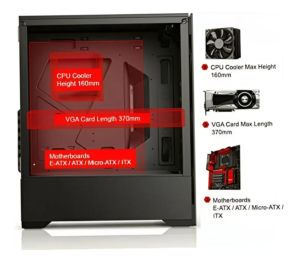 Bgears B-voguish Pc Para Juegos Con Torre Media Atx De