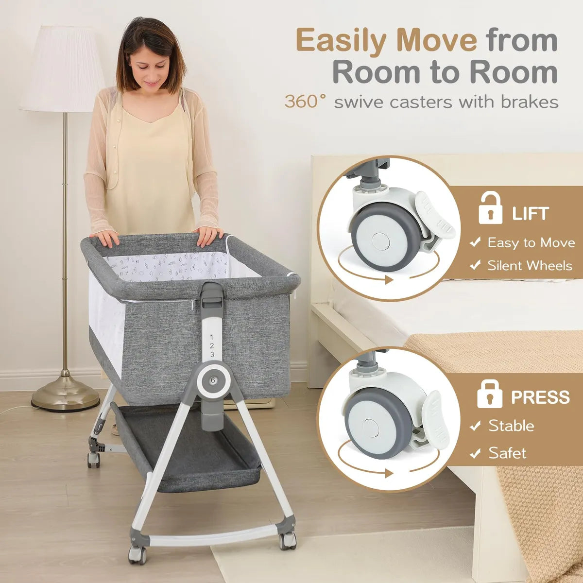 Ohfly Moises De Bebe 4 En 1 Para Recien Nacidos Mecedora D