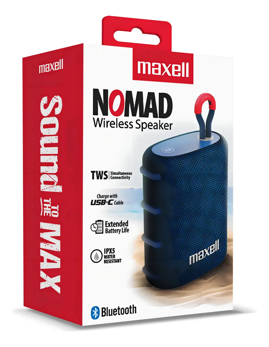 Parlante Portatil Maxell Nomad Tws 15 Horas Ipx5 Color Azul
