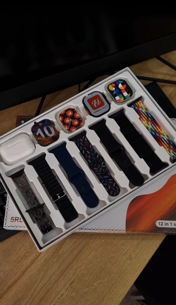Combo Smartwacth I60 Siut Max Dos Relojes Blanco Milanés Multicolor Negro