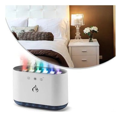 Humidificador Difusor Aroma 900ml Luz Rgb Movimiento Ritmico - Blanco