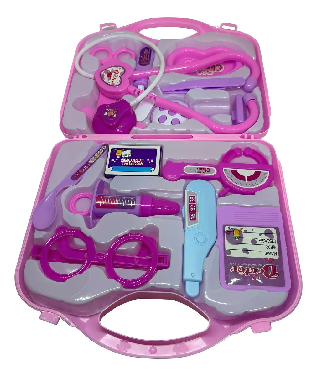 Maletín Médico Best Doctor Doctor Set Rosa Juego de Rol 14 Piezas