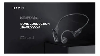 Audífonos De Conducción Osea Bluetooth 5.3 Ipx5 Havit E531bt Negro