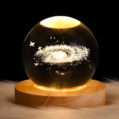 Crystal Light Sphere Planet Moon, regalo de cumpleaños, estructura de nebulosa, luz nocturna
