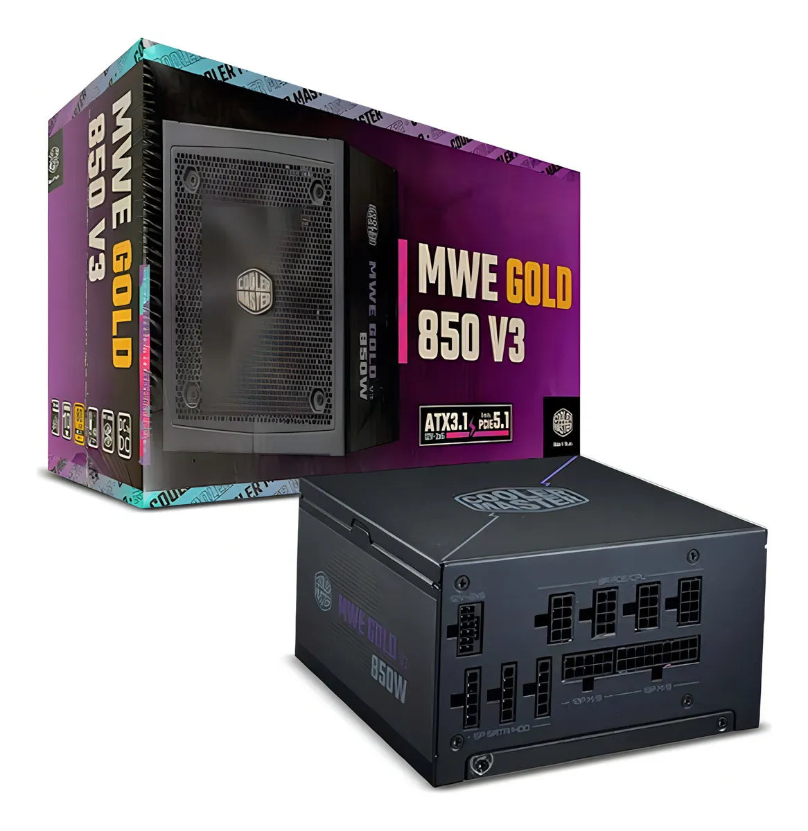 Fuente - Cooler Master Mwe Gold V3 - 850w - Plus Gold Color Negro 110 220v