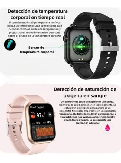 Smartwatch Ultra Display De 1.99 Con Correa De Gel Silicona Negro Negro