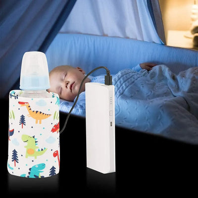 Botella Portátil Para Leche Con Usb Y Termostato Dinosaurio
